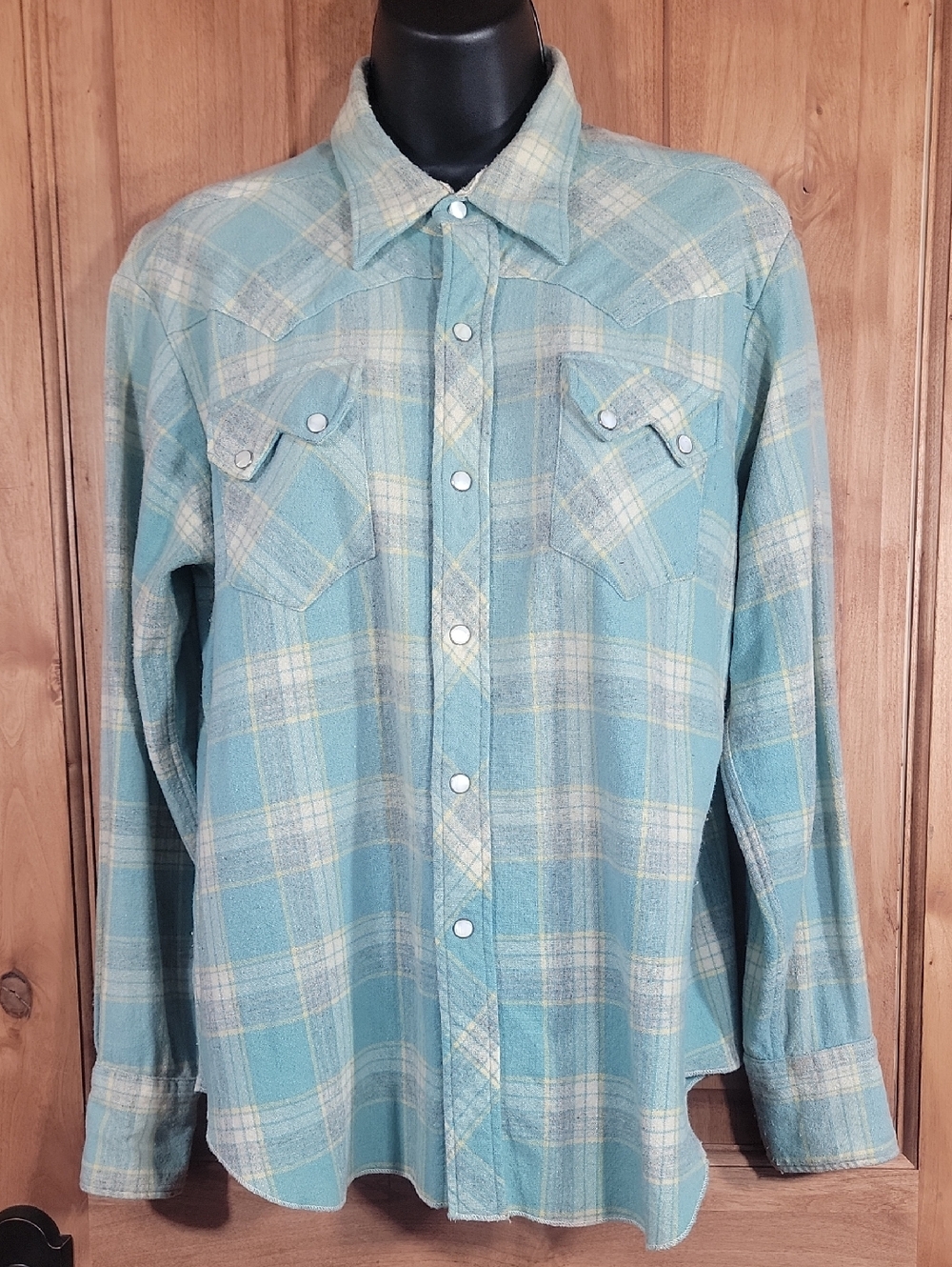 Vintage 1950's H Bar C Ranchwear Wool & Pearl Snap Down